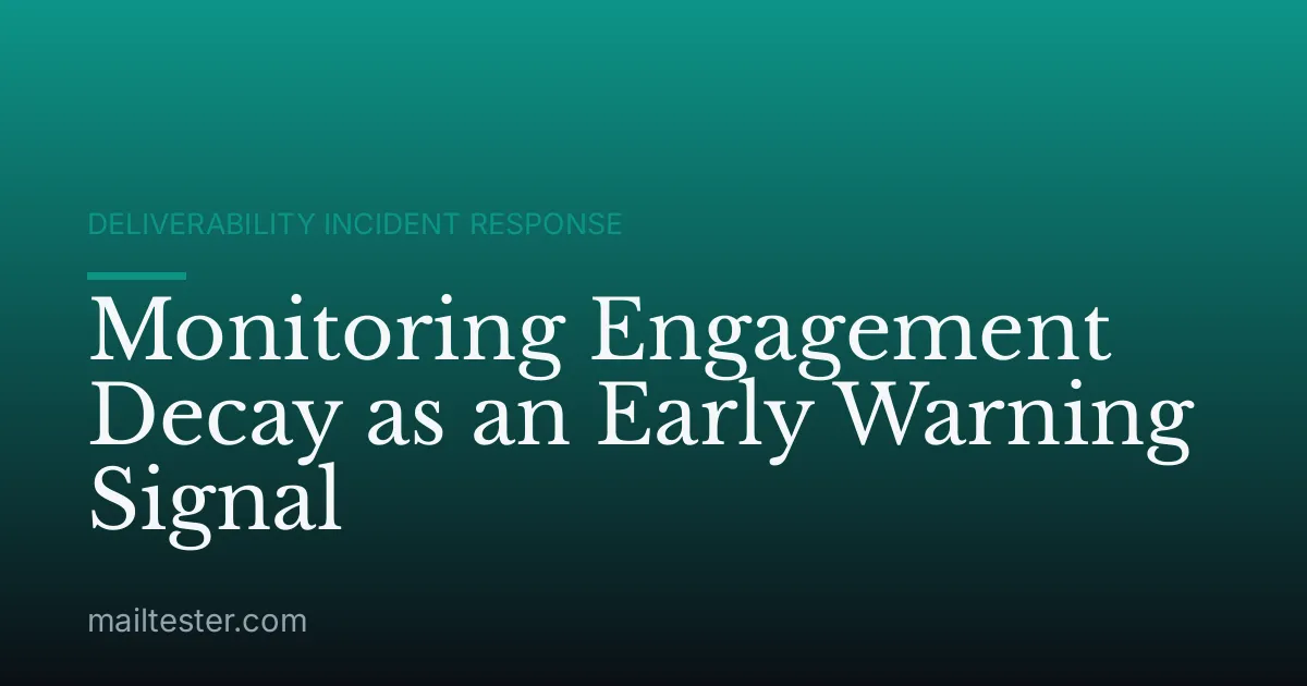Monitoring Engagement Decay as an Early Warning Signal