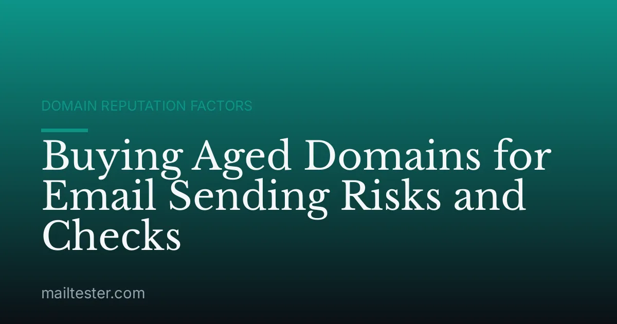 Buying Aged Domains for Email Sending Risks and Checks