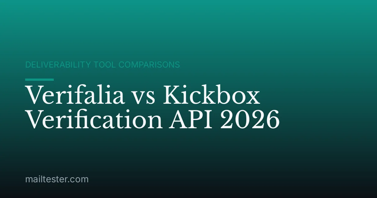 Verifalia vs Kickbox Verification API 2026