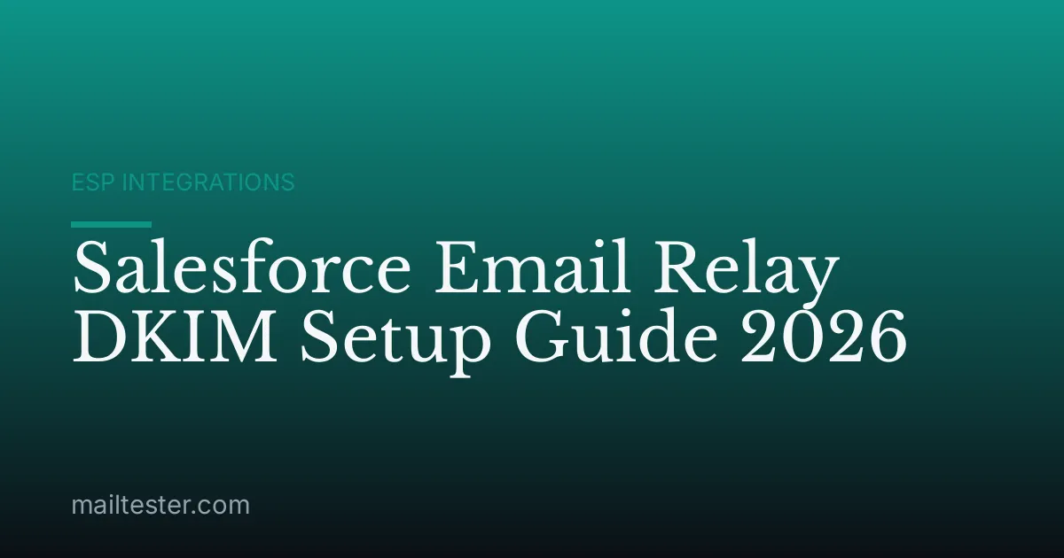 Salesforce Email Relay DKIM Setup Guide 2026