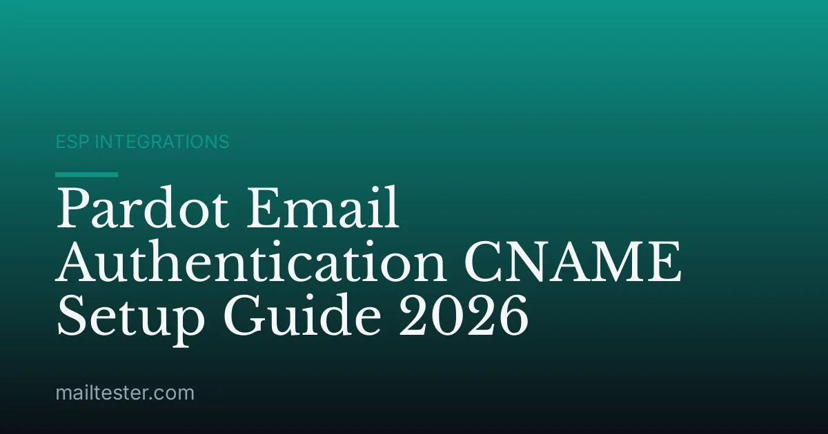 Pardot Email Authentication CNAME Setup Guide 2026