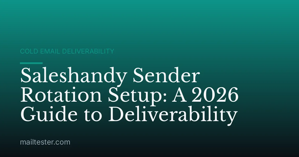 Saleshandy Sender Rotation Setup: A 2026 Guide to Deliverability
