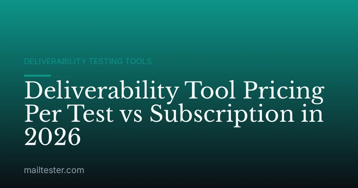 Deliverability Tool Pricing Per Test vs Subscription in 2026