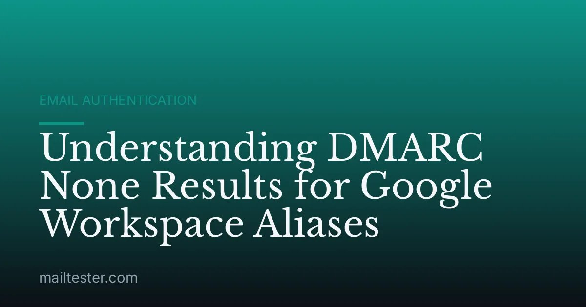 Understanding DMARC None Results for Google Workspace Aliases