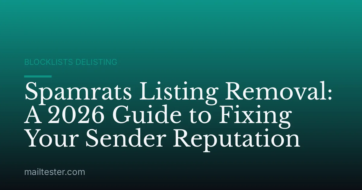 Spamrats Listing Removal: A 2026 Guide to Fixing Your Sender Reputation