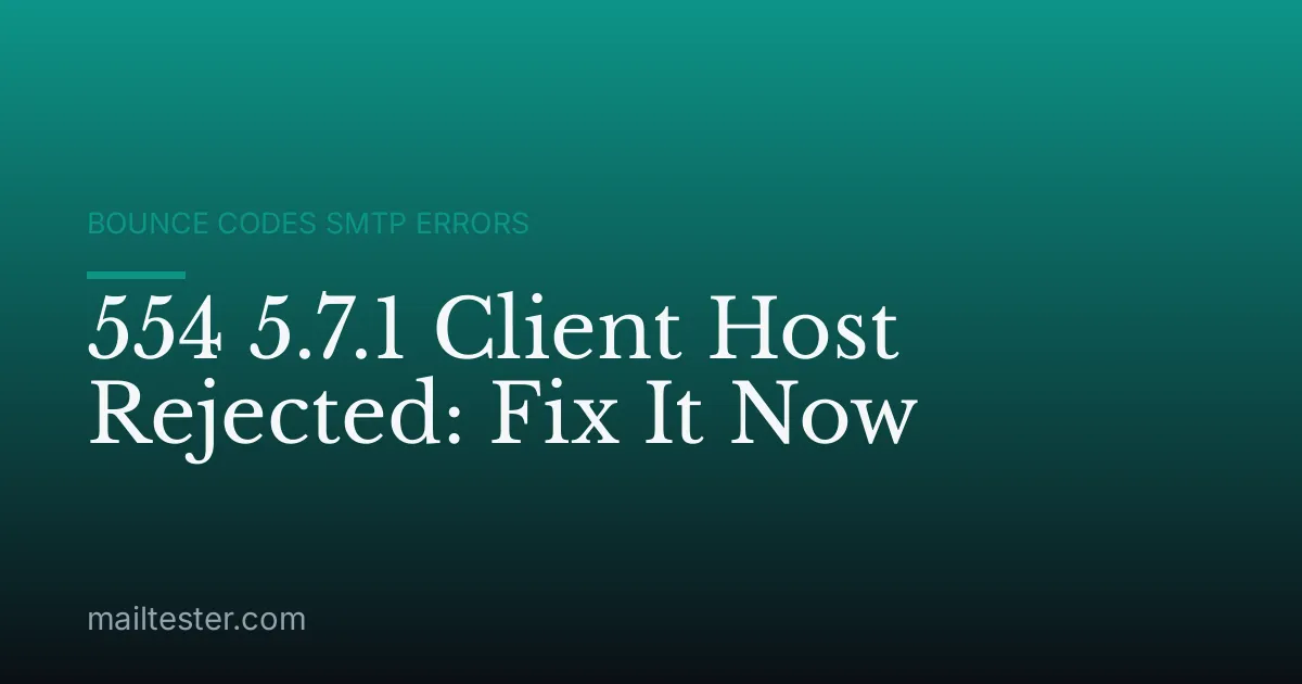 554 5.7.1 Client Host Rejected: Fix It Now