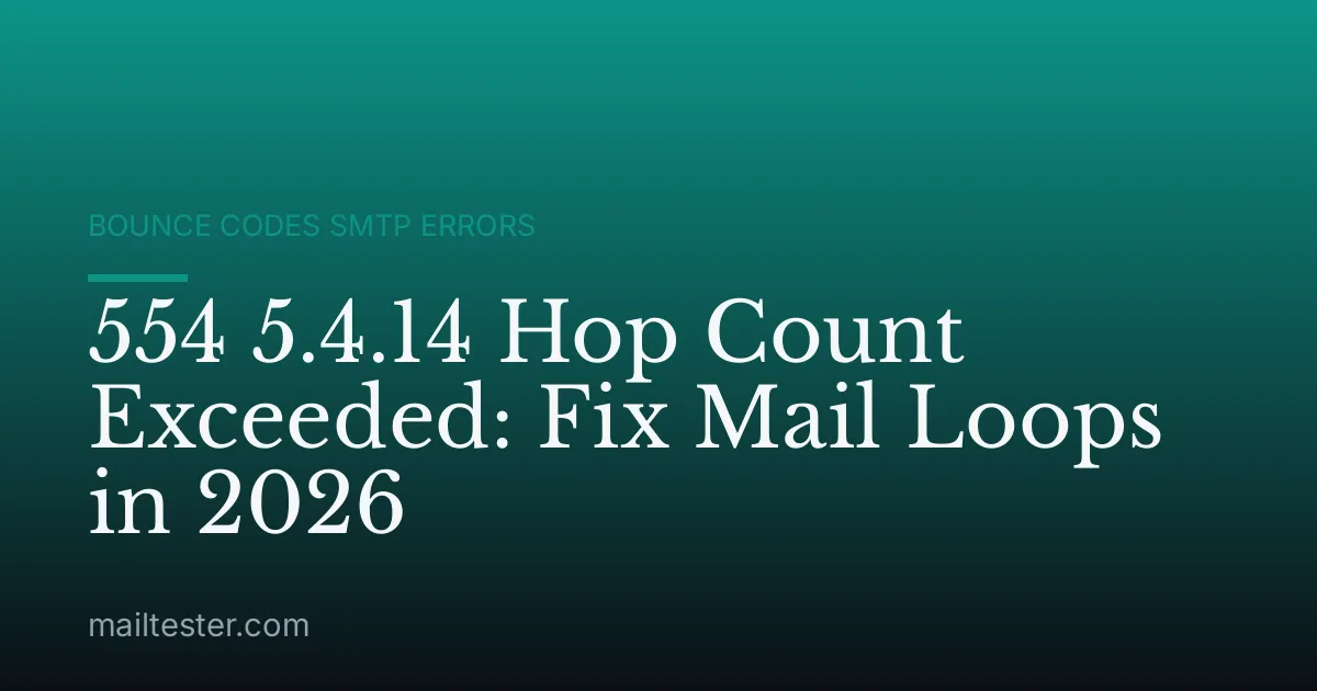 554 5.4.14 Hop Count Exceeded: Fix Mail Loops in 2026