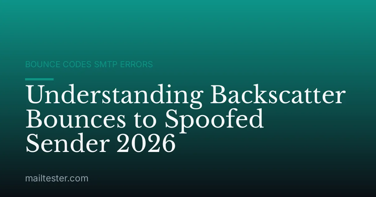 Understanding Backscatter Bounces to Spoofed Sender 2026