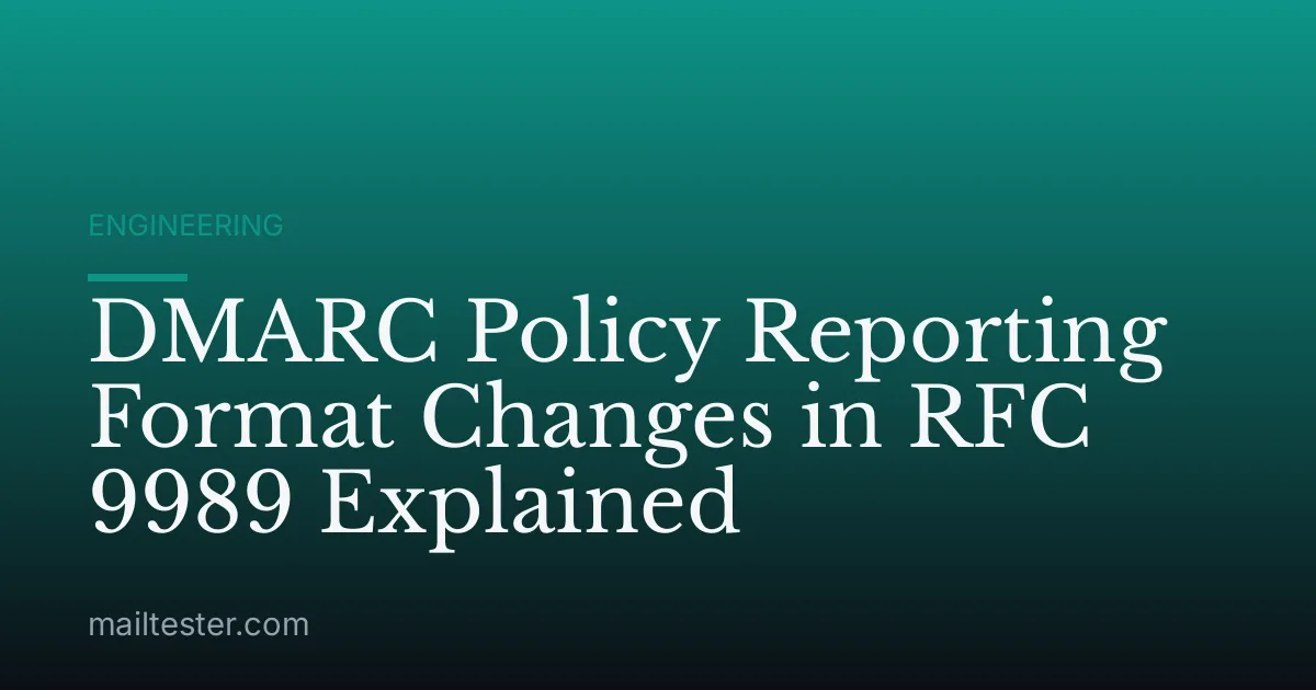 DMARC Policy Reporting Format Changes in RFC 9989 Explained