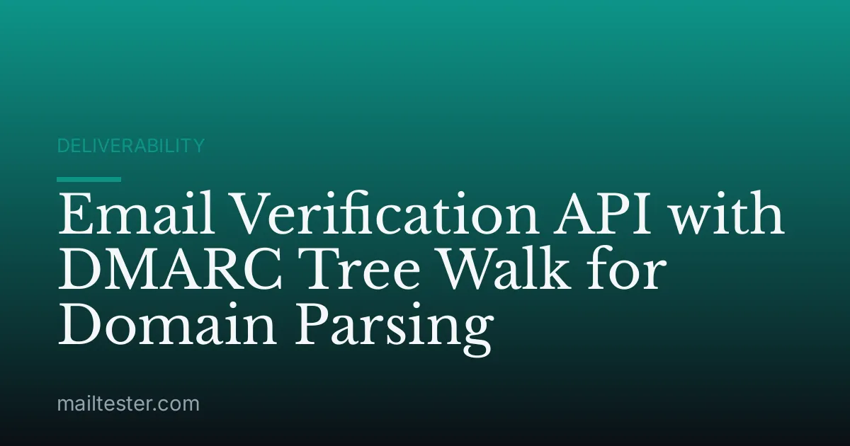 Email Verification API with DMARC Tree Walk for Domain Parsing