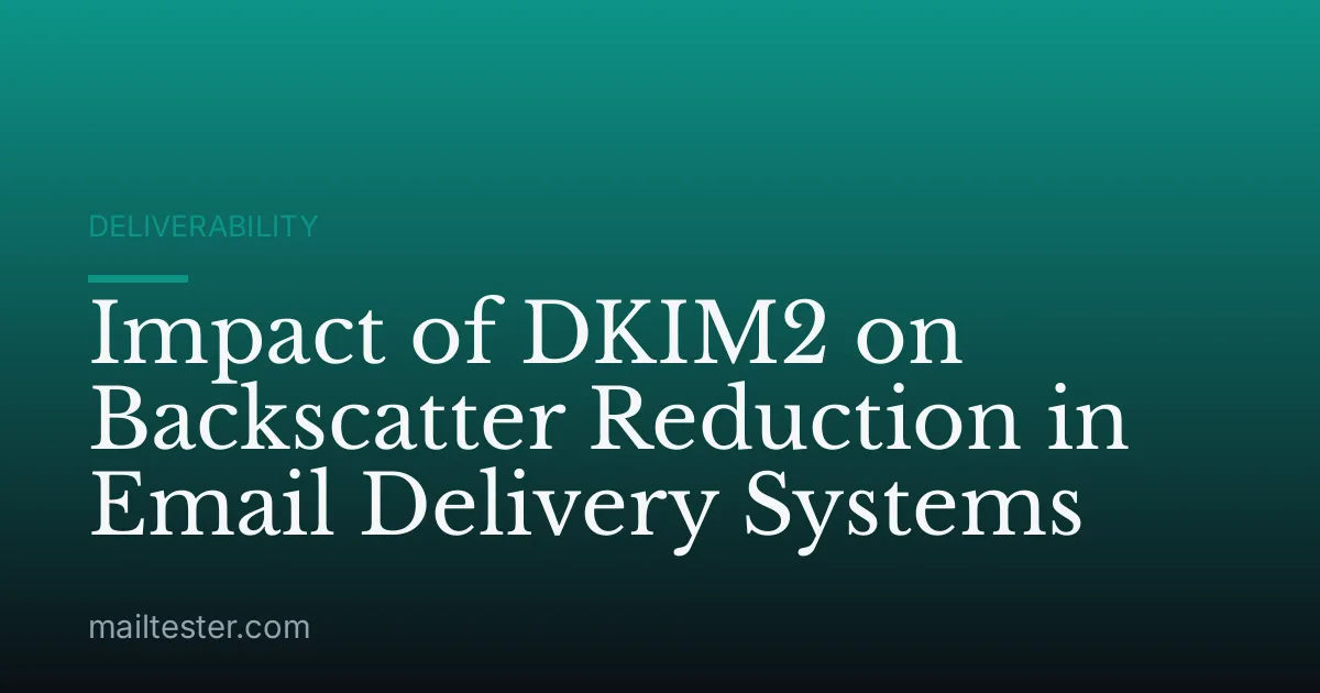 Impact of DKIM2 on Backscatter Reduction in Email Delivery Systems