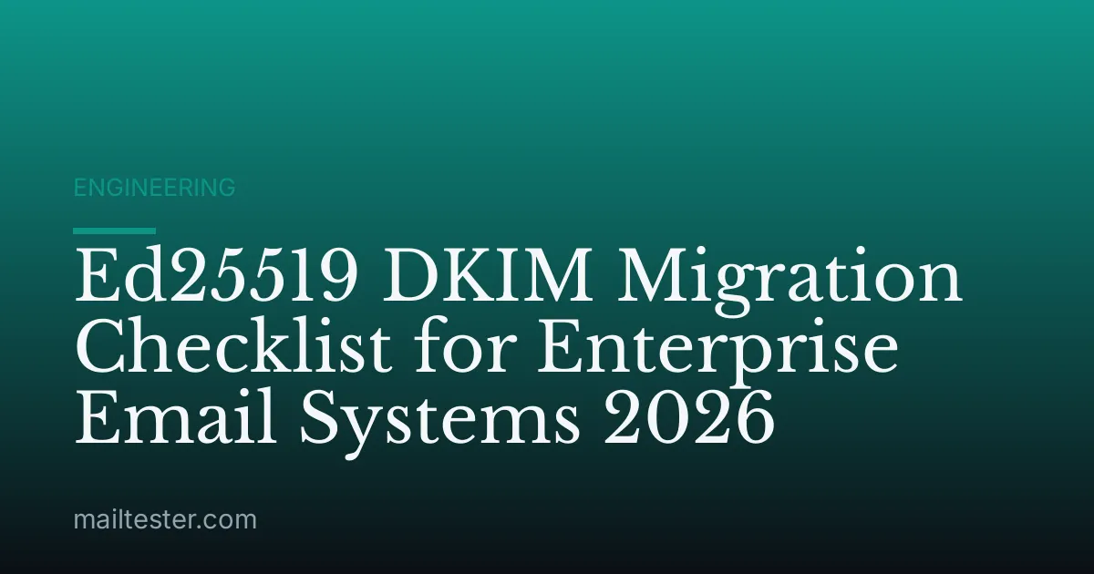 Ed25519 DKIM Migration Checklist for Enterprise Email Systems 2026