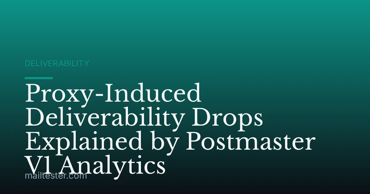Proxy-Induced Deliverability Drops Explained by Postmaster V1 Analytics