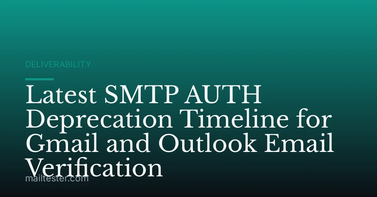 Latest SMTP AUTH Deprecation Timeline for Gmail and Outlook Email Verification