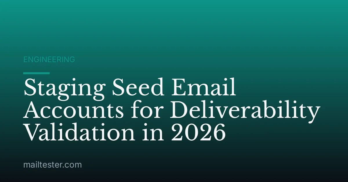 Staging Seed Email Accounts for Deliverability Validation in 2026