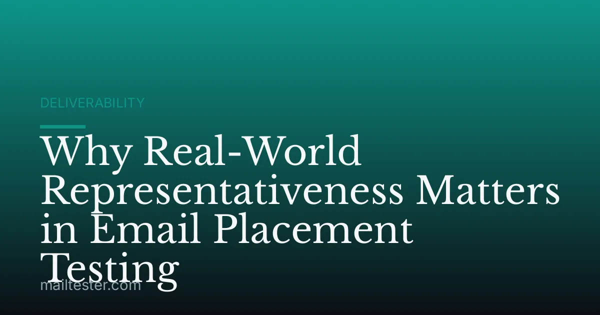 Why Real-World Representativeness Matters in Email Placement Testing