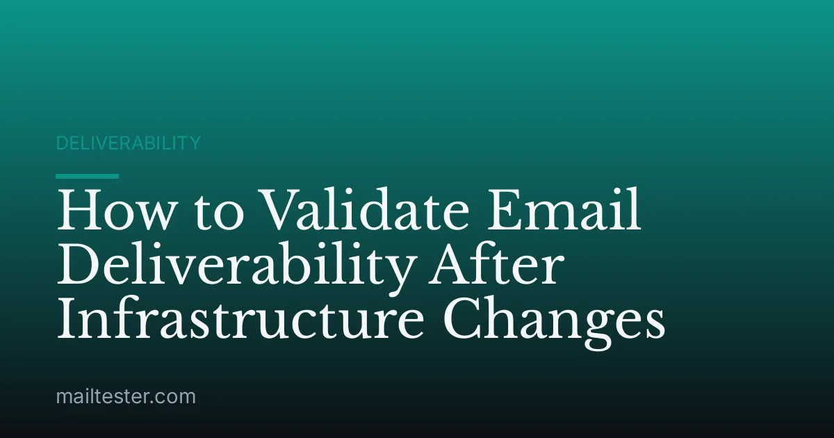 How to Validate Email Deliverability After Infrastructure Changes