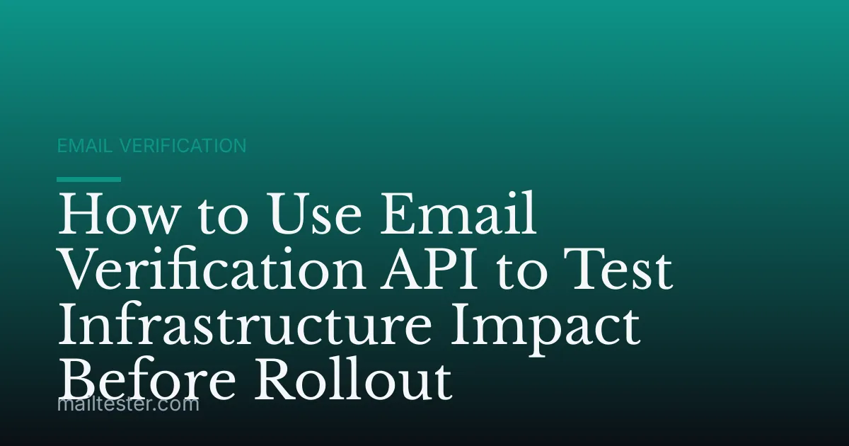 How to Use Email Verification API to Test Infrastructure Impact Before Rollout