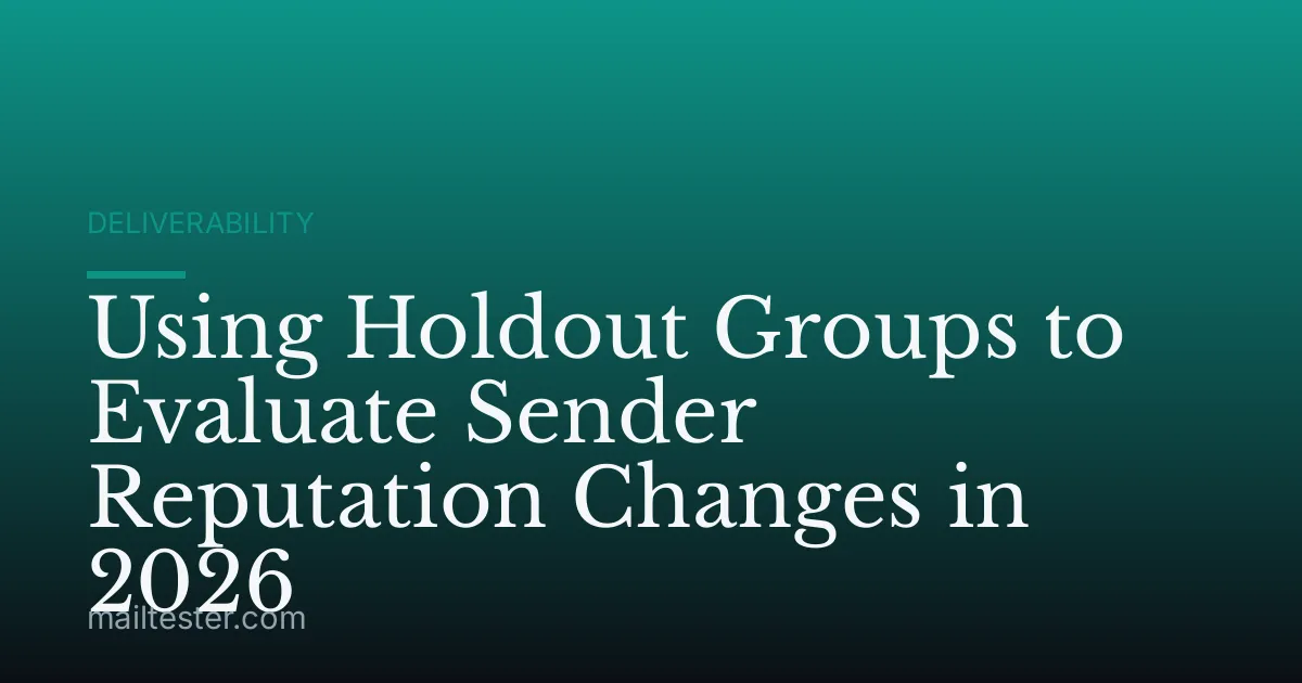 Using Holdout Groups to Evaluate Sender Reputation Changes in 2026