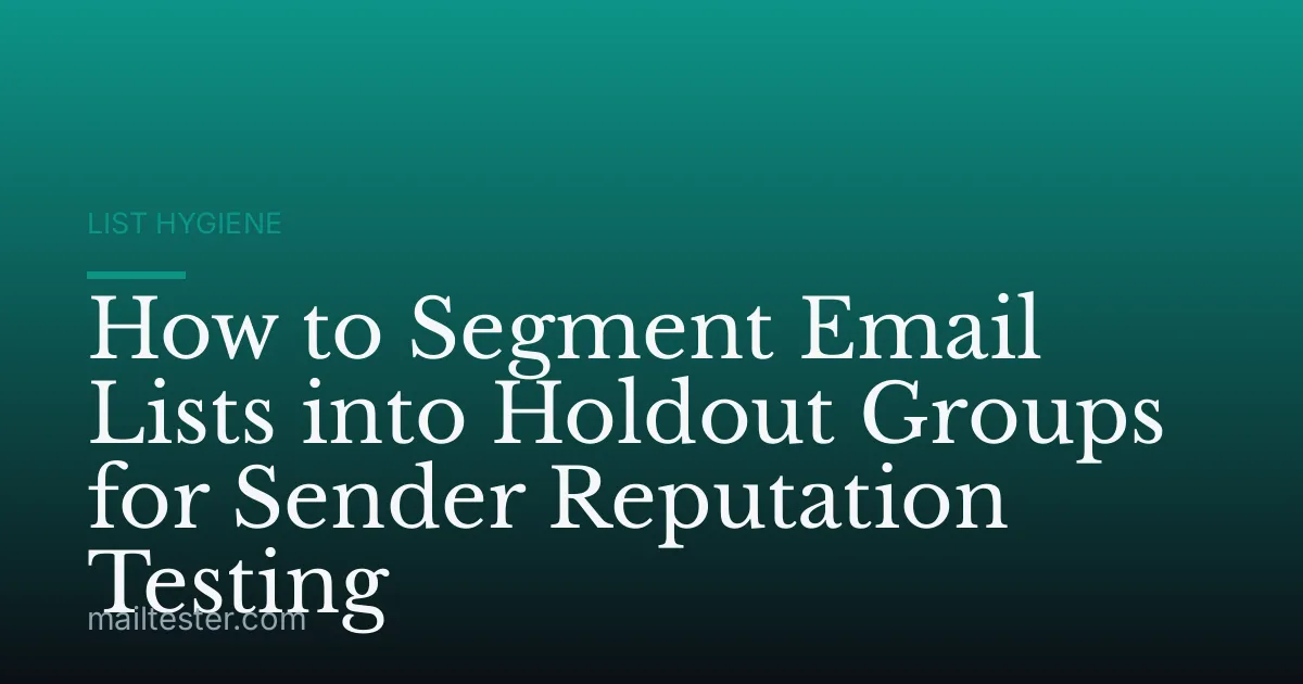 How to Segment Email Lists into Holdout Groups for Sender Reputation Testing