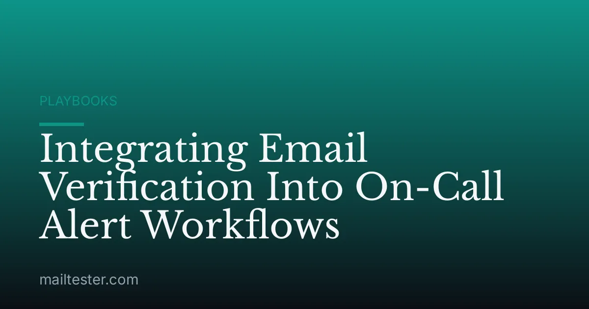 Integrating Email Verification Into On-Call Alert Workflows