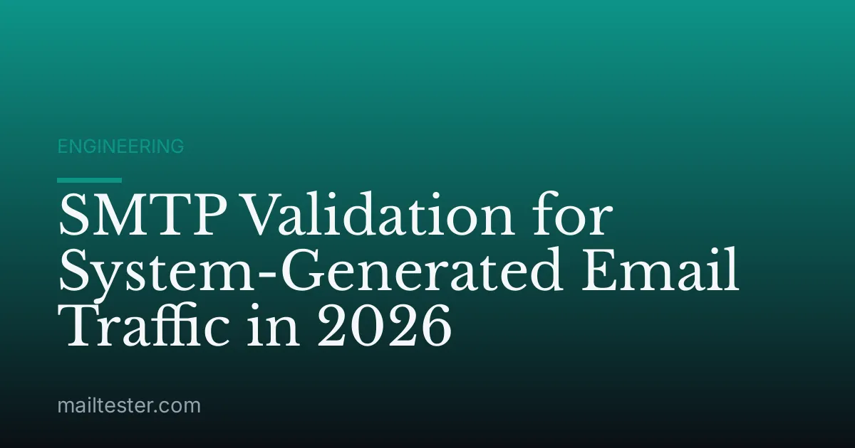 SMTP Validation for System-Generated Email Traffic in 2026
