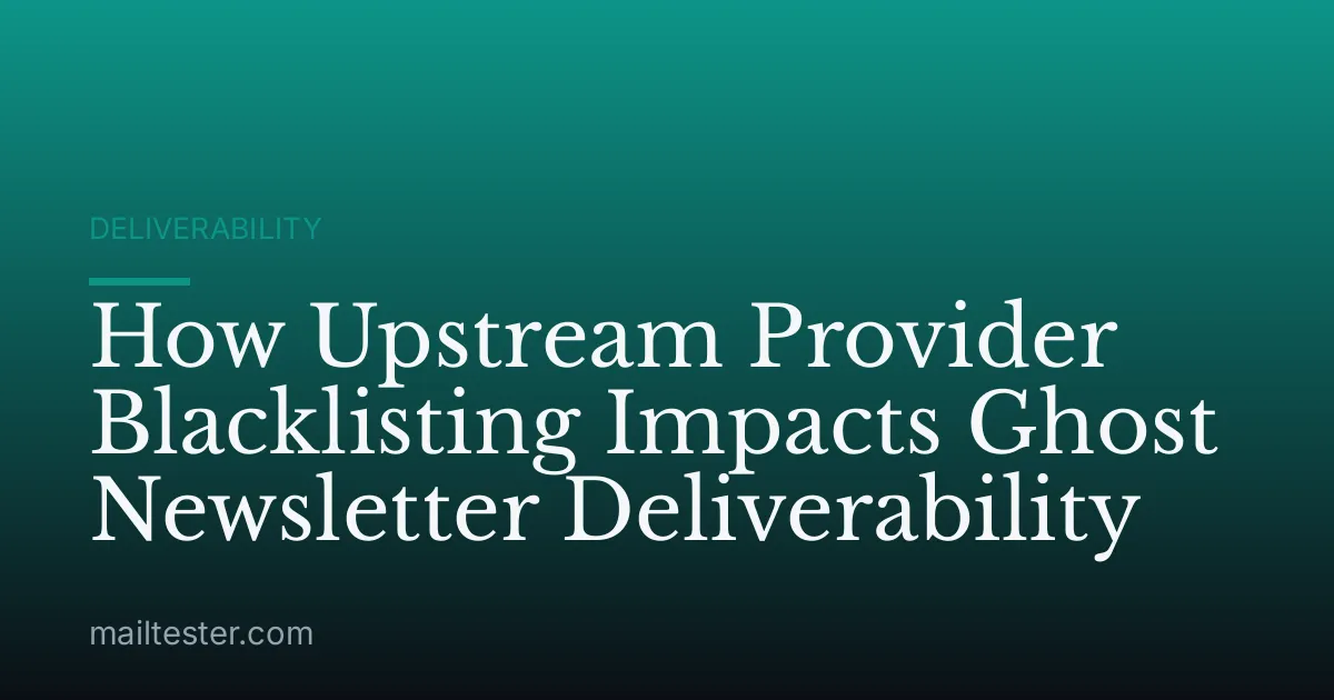 How Upstream Provider Blacklisting Impacts Ghost Newsletter Deliverability