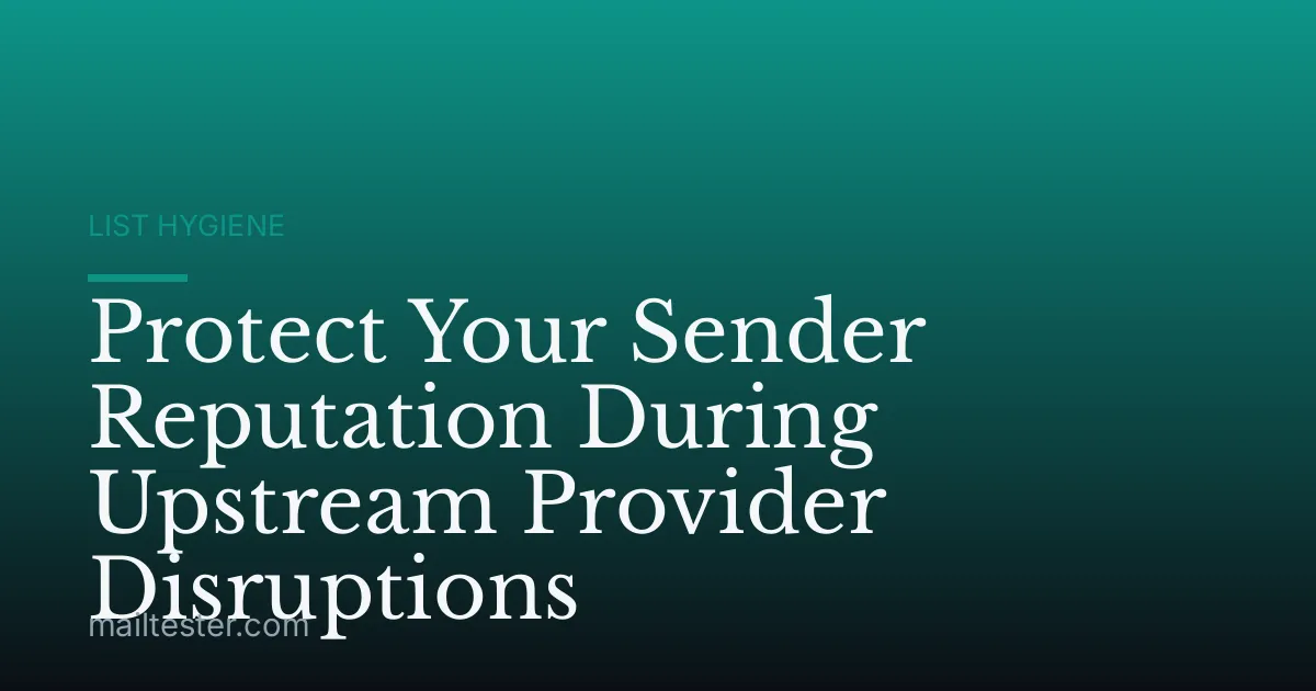 Protect Your Sender Reputation During Upstream Provider Disruptions