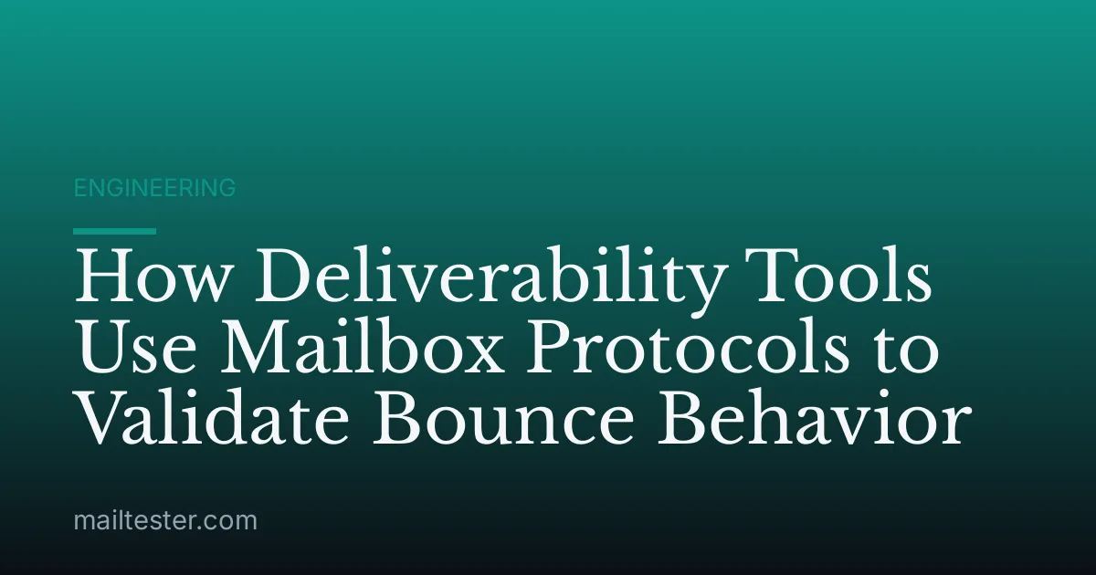 How Deliverability Tools Use Mailbox Protocols to Validate Bounce Behavior