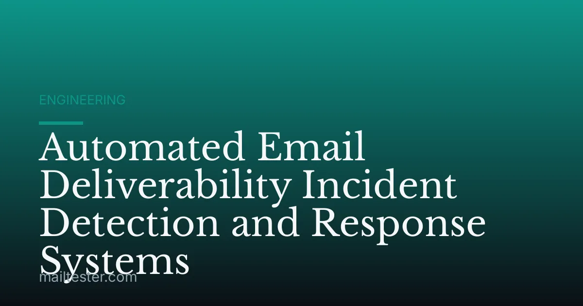 Automated Email Deliverability Incident Detection and Response Systems