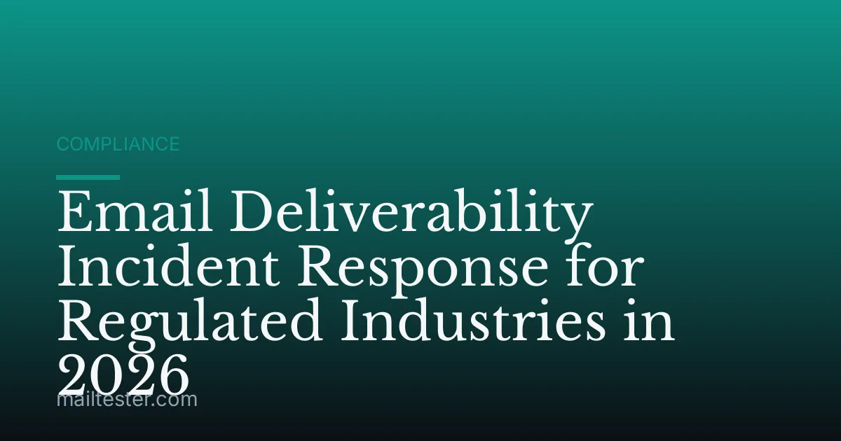 Email Deliverability Incident Response for Regulated Industries in 2026