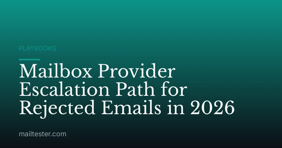 Mailbox Provider Escalation Path for Rejected Emails in 2026