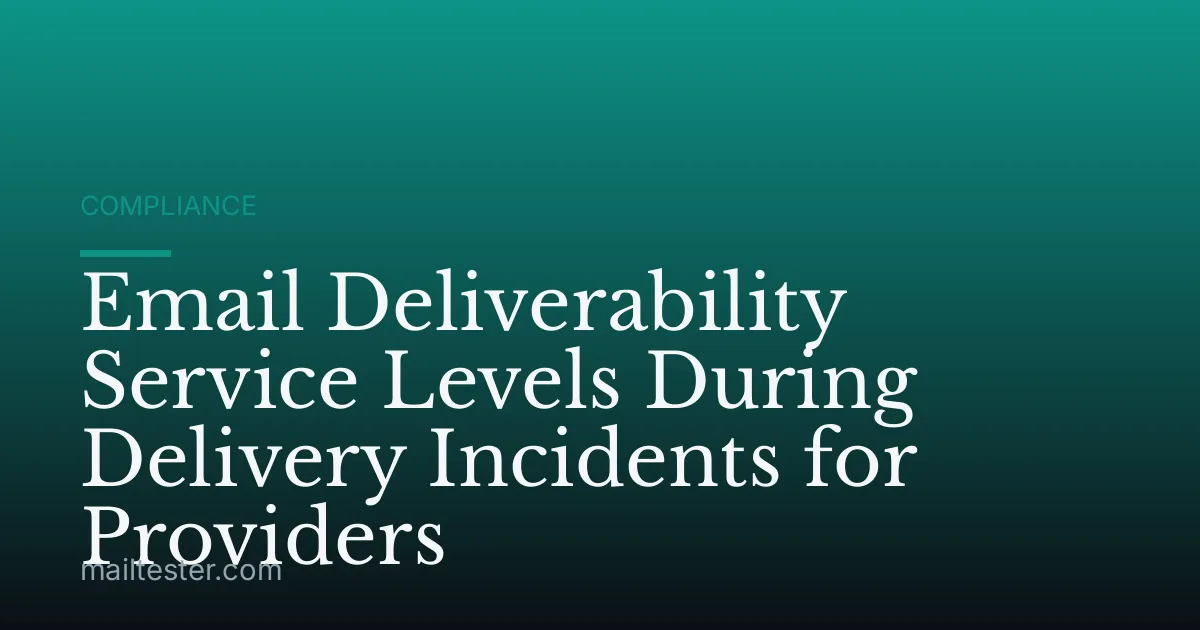 Email Deliverability Service Levels During Delivery Incidents for Providers