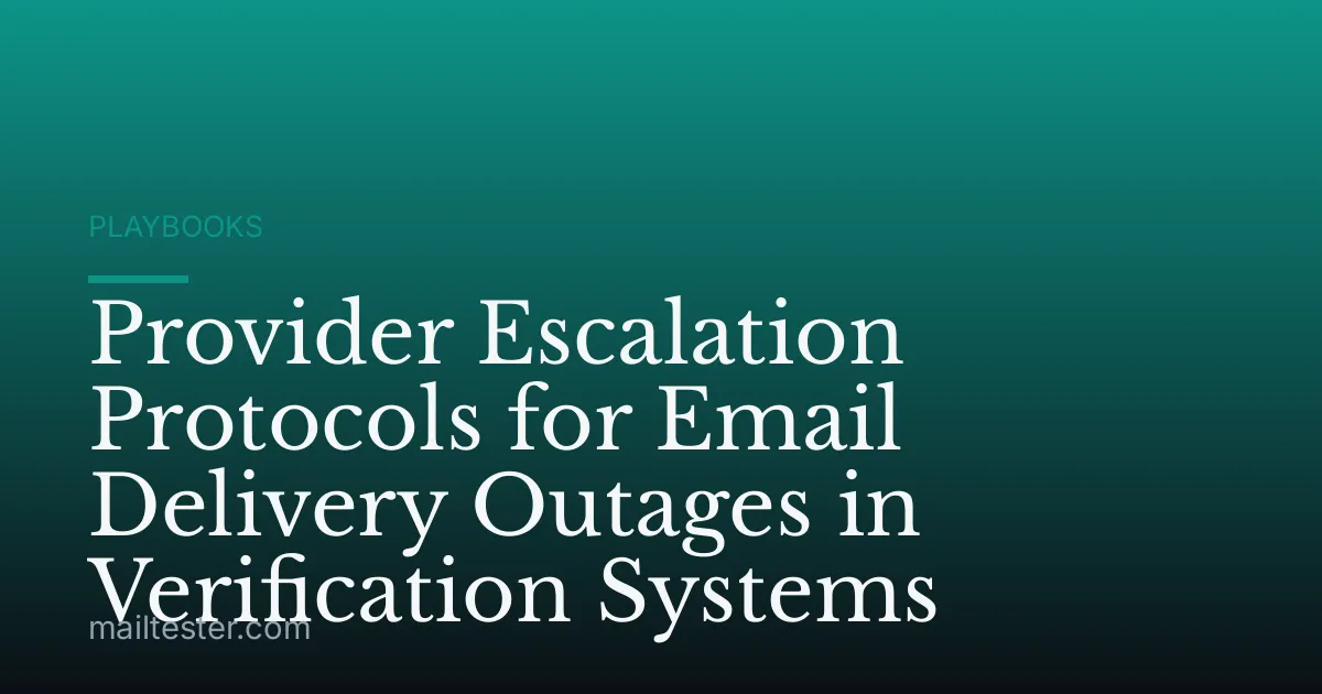 Provider Escalation Protocols for Email Delivery Outages in Verification Systems