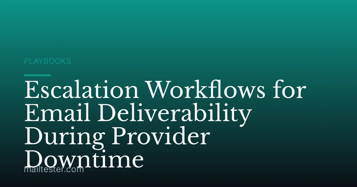 Escalation Workflows for Email Deliverability During Provider Downtime