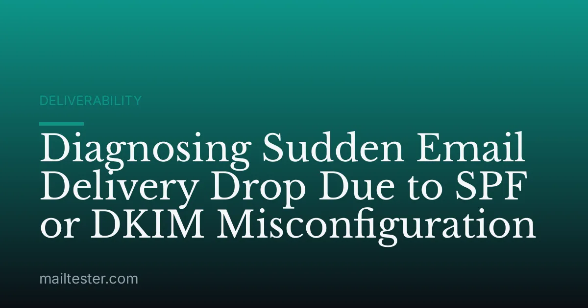 Diagnosing Sudden Email Delivery Drop Due to SPF or DKIM Misconfiguration