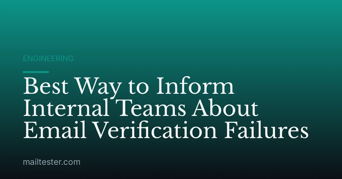Best Way to Inform Internal Teams About Email Verification Failures
