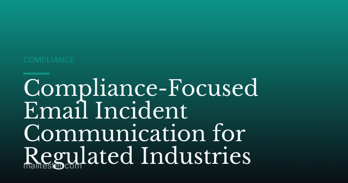 Compliance-Focused Email Incident Communication for Regulated Industries