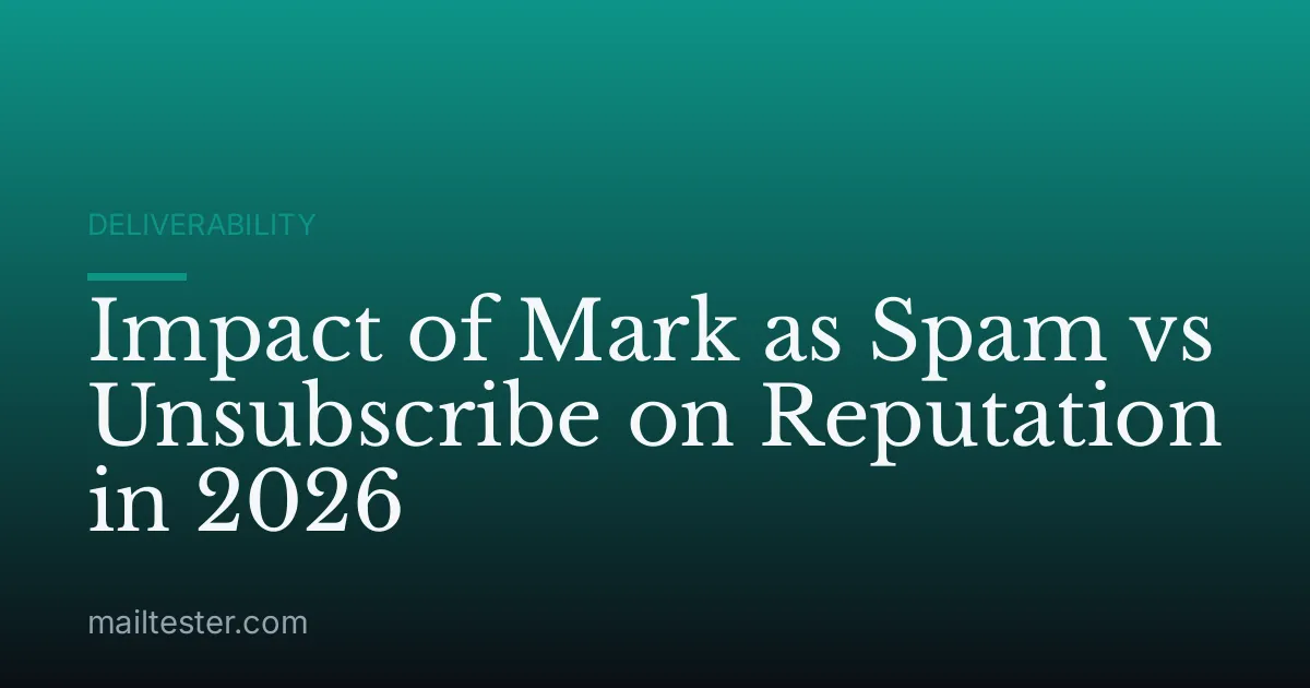 Impact of Mark as Spam vs Unsubscribe on Reputation in 2026