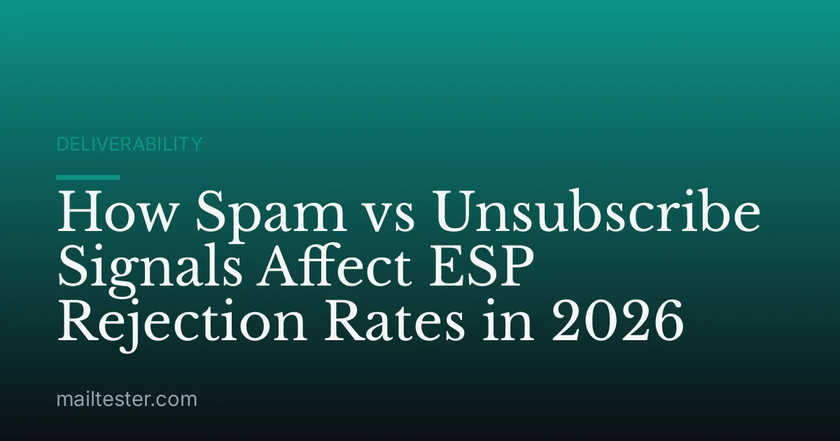 How Spam vs Unsubscribe Signals Affect ESP Rejection Rates in 2026