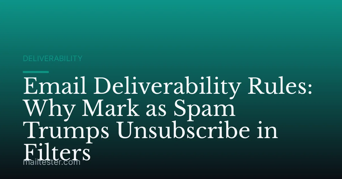 Email Deliverability Rules: Why Mark as Spam Trumps Unsubscribe in Filters