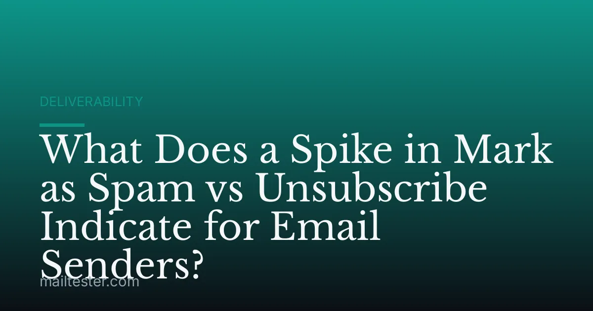 What Does a Spike in Mark as Spam vs Unsubscribe Indicate for Email Senders?