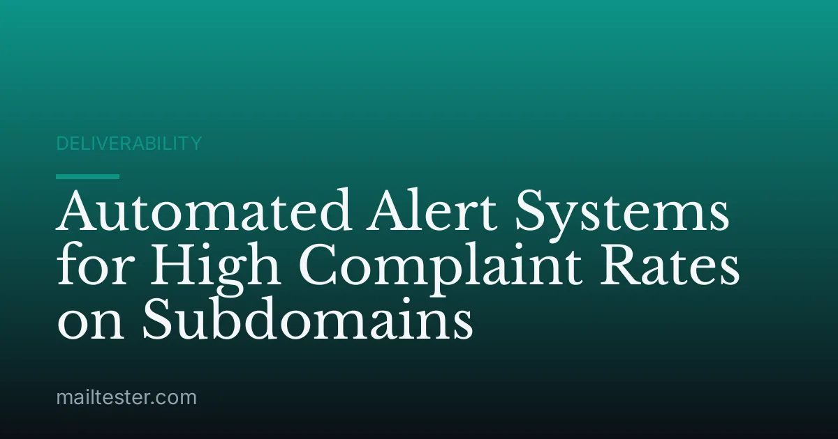Automated Alert Systems for High Complaint Rates on Subdomains