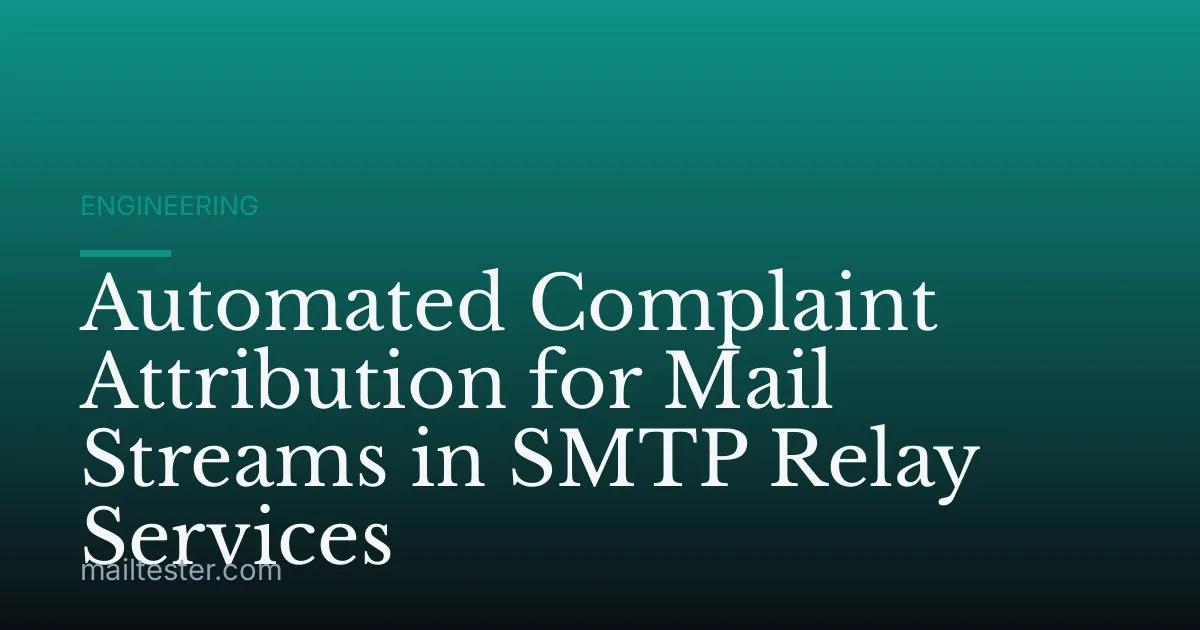 Automated Complaint Attribution for Mail Streams in SMTP Relay Services