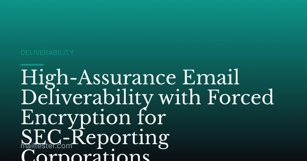 High-Assurance Email Deliverability with Forced Encryption for SEC-Reporting Corporations