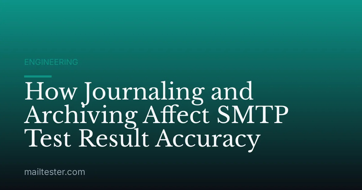 How Journaling and Archiving Affect SMTP Test Result Accuracy
