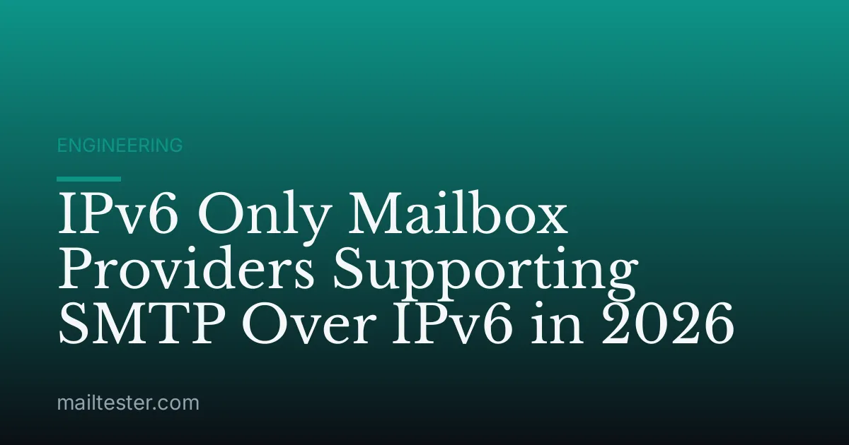 IPv6 Only Mailbox Providers Supporting SMTP Over IPv6 in 2026