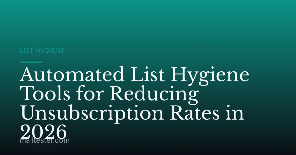 Automated List Hygiene Tools for Reducing Unsubscription Rates in 2026