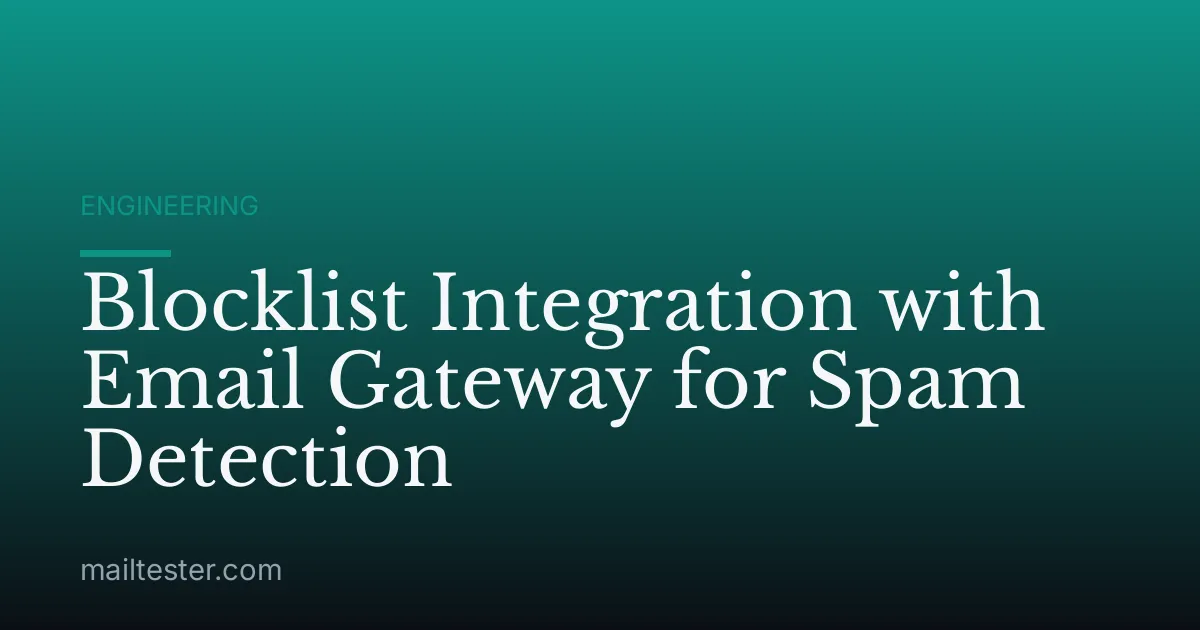 Blocklist Integration with Email Gateway for Spam Detection