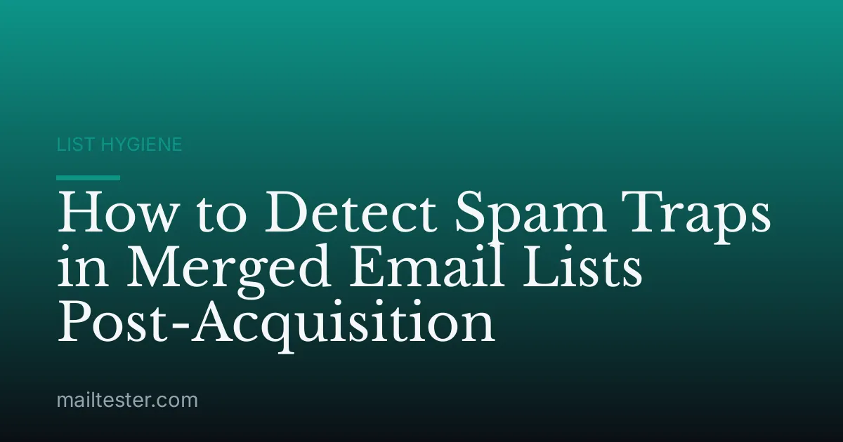 How to Detect Spam Traps in Merged Email Lists Post-Acquisition
